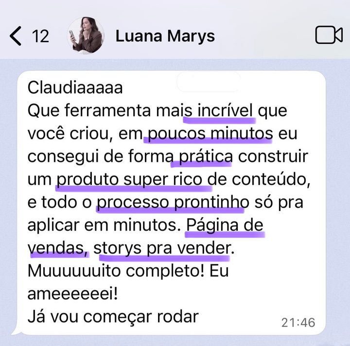 Depoimento de Luana sobre a Gu.ia